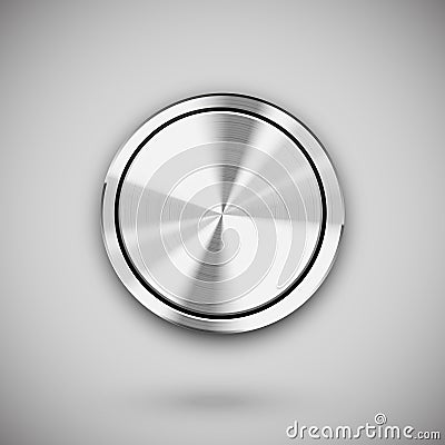 Vector metal circle button Vector Illustration