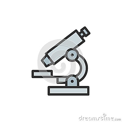 Vector microscope flat color line icon. Isolated on white background Vector Illustration