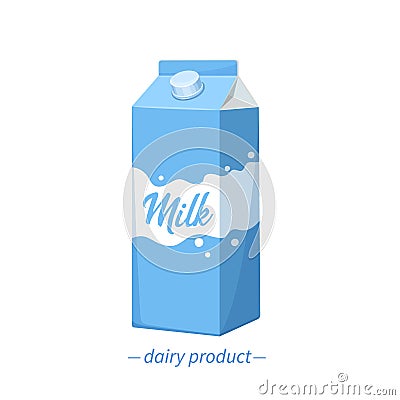 Vector milk carton icon. Vector Illustration