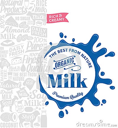 Vector milk logo Vector Illustration