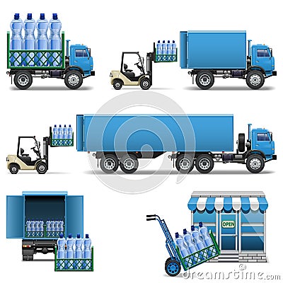 Vector Mineral Water Shipping Vector Illustration