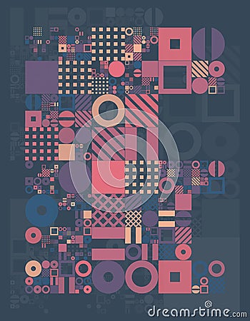 Vector minimal covers procedural design. Futuristic minimalistic layout. Conceptual generative background. Journal or Vector Illustration