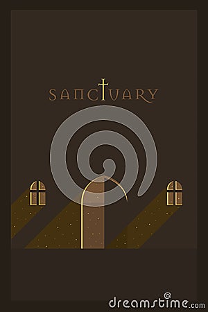 Vector Minimal Poster: Sanctuary Vector Illustration