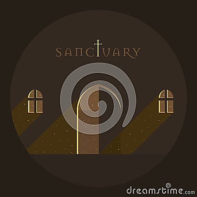 Vector Minimal Poster: Sanctuary Vector Illustration