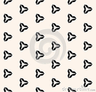 Vector minimalist black and white seamless pattern with small geometric shapes Vector Illustration