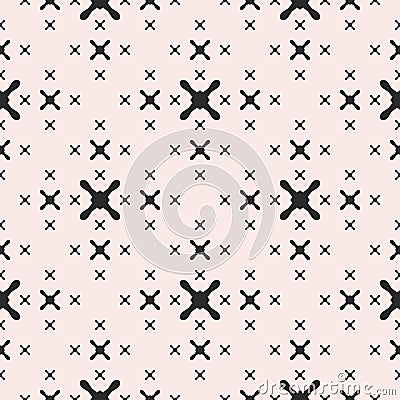 Vector minimalist texture, geometric seamless pattern with crosses Vector Illustration