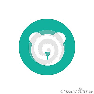Vector minimalistic bear icon. Isolated on white Vector Illustration