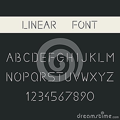 Vector minimalistic linear sans-serif font. Thin Vector Illustration