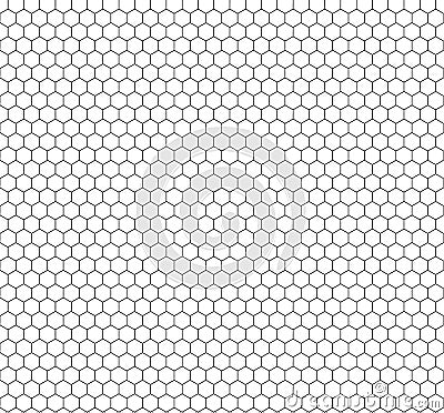 Vector Minimalistic Seamless Hexagon Pattern, Outline Honeycombs Background. Vector Illustration
