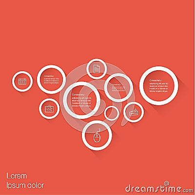 Vector minimalistic template. Outlie bubbles with flat shadow. A Vector Illustration