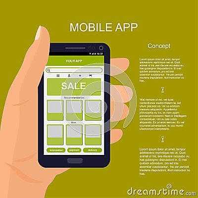 Vector mobile app interface design. Vector Illustration