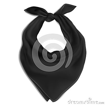 Vector. Mock Up. Black bandana on the neck. Stock Photo