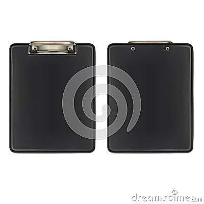 Black clipboard. Front and back side Stock Photo
