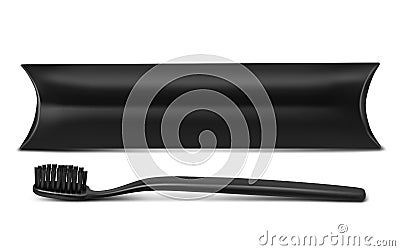 Black Tube of toothpaste or cream. Stock Photo