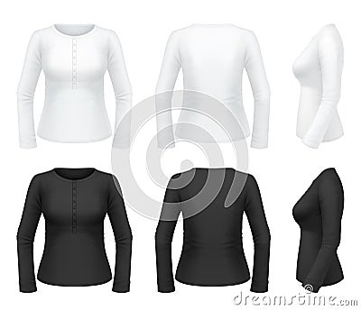 Women`s henley shirt Vector Illustration