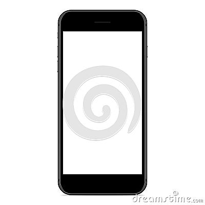 Vector, mockup phone matte black color on white background Vector Illustration