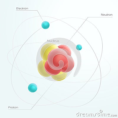 Vector model of atom Vector Illustration