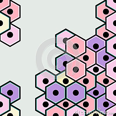 Vector modern abstract geometric background. Pink color hexagon theme Vector Illustration