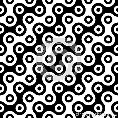 Vector modern abstract geometry circles pattern. black and white seamless geometric background Vector Illustration
