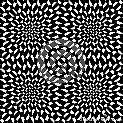 Vector modern abstract geometry psychadelic pattern. black and white seamless geometric crazy background Vector Illustration