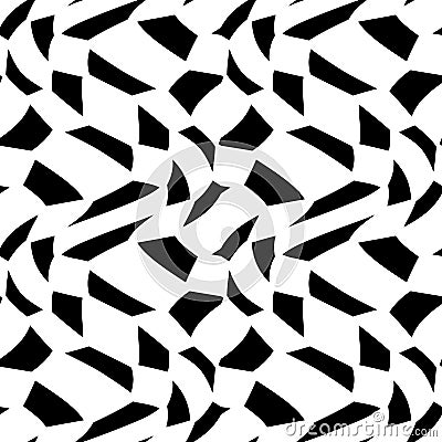 Vector modern abstract geometry psychadelic pattern. black and white seamless geometric crazy background Vector Illustration