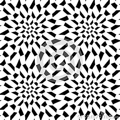 Vector modern abstract geometry psychadelic pattern. black and white seamless geometric crazy background Vector Illustration