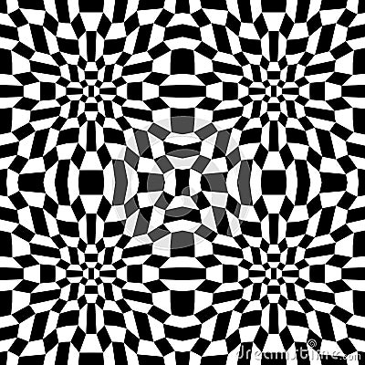 Vector modern abstract geometry psychadelic pattern. black and white seamless geometric crazy background Vector Illustration