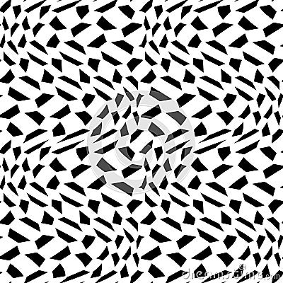 Vector modern abstract geometry psychadelic pattern. black and white seamless geometric crazy background Vector Illustration