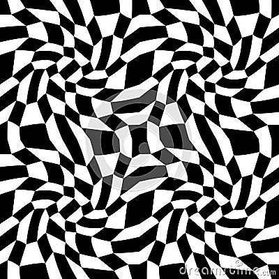 Vector modern abstract geometry psychadelic pattern. black and white seamless geometric crazy background Vector Illustration