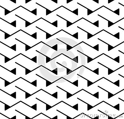 Vector modern abstract geometry triangle pattern. black and white seamless geometric background Vector Illustration