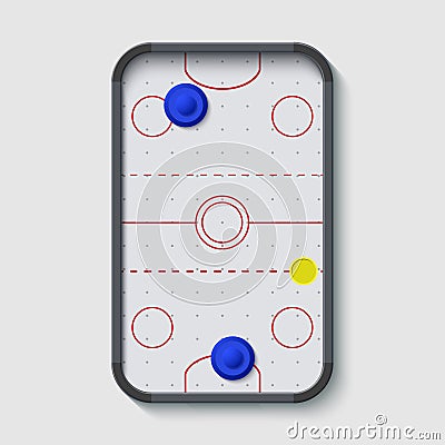 Vector modern air hockey table on white Vector Illustration