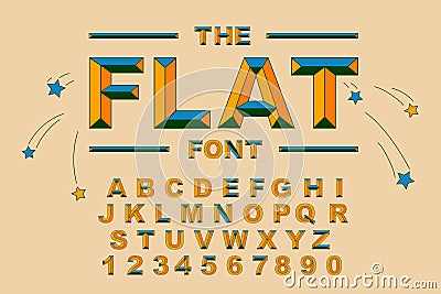 Vector of modern bold font and alphabet. Vintage Alphabet vector 80 s Vector Illustration