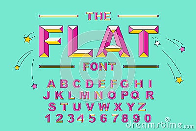 Vector of modern bold font and alphabet. Vintage Alphabet vector 80 s Vector Illustration