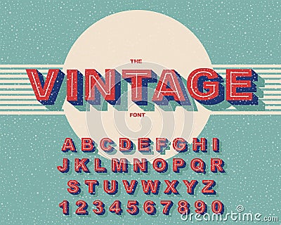 Vector of modern bold font and Vintage Alphabet vector 80 s, 90 s Vector Illustration