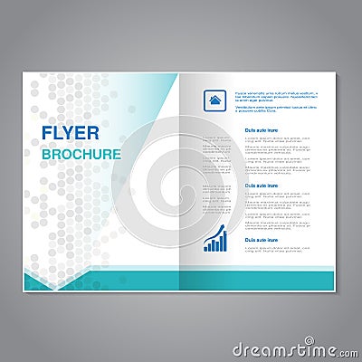 Vector modern brochure, abstract flyer with simple dotted design. Aspect Ratio for A4 size. Poster of blue, grey, white color. Lay Vector Illustration
