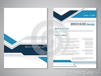 Vector modern brochure. Design of annual report, abstract flyer with technology background. Layout template. Poster of dark blue, Vector Illustration