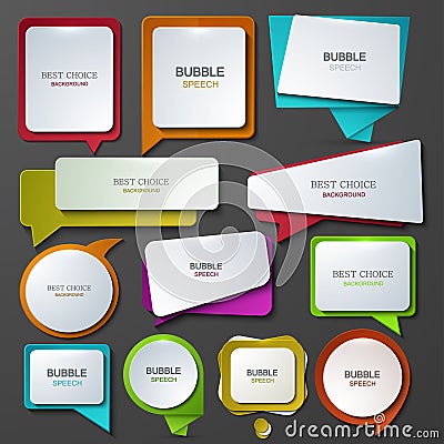 Vector modern bubble speech icons set. Vector Illustration