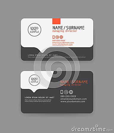 Vector modern clean business card template. Vector Illustration