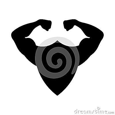 Vector modern concept shield and muscle icon Vector Illustration