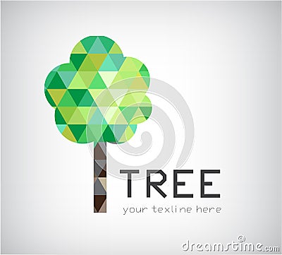 Vector modern crystal tree logo, eco organic icon Vector Illustration