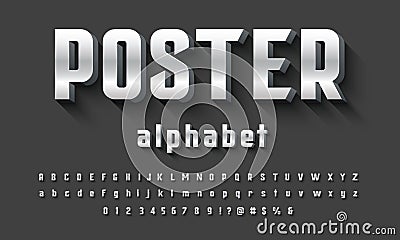 Vector of modern 3D bold alphabet design Vector Illustration