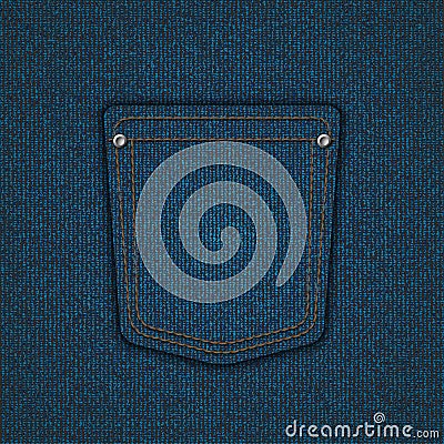 Vector modern denim pocket. Jeans background. Vector Illustration