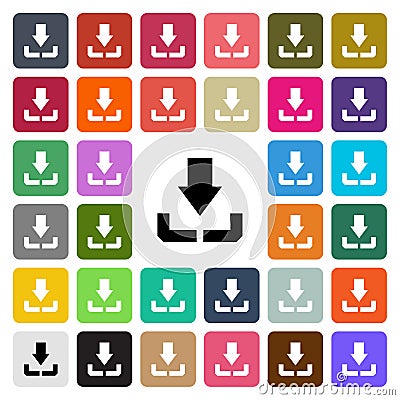 Vector modern Download flat design icon set in button Vector Illustration