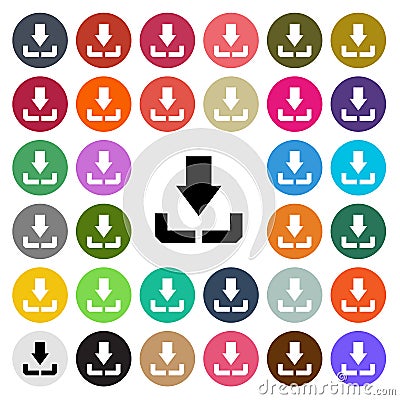 Vector modern Download flat design icon set in button Vector Illustration