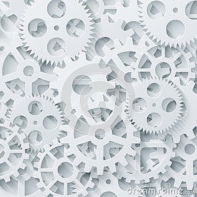 Vector modern mechanism industrial concept. Technology gears background Vector Illustration