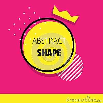 Vector modern pink, yellow and black shapes Vector Illustration