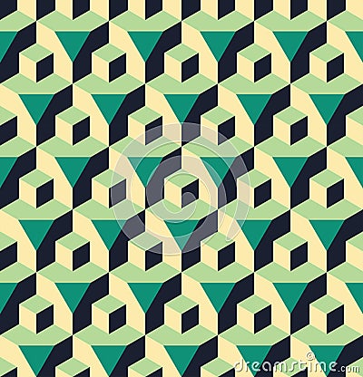 Vector modern seamless colorful geometry cube prism pattern, color abstract Vector Illustration