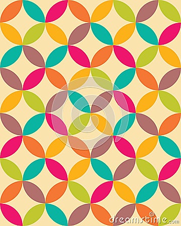 Vector modern seamless colorful geometry overlapping circles pattern, color abstract Vector Illustration