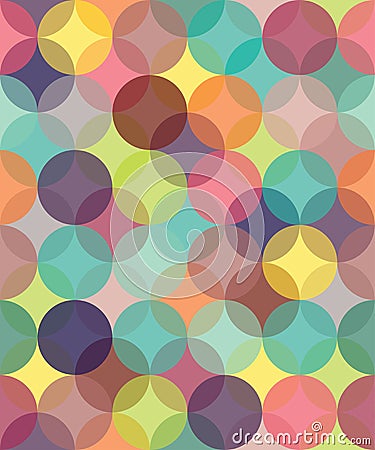 Vector modern seamless colorful geometry pattern circles overlapping Vector Illustration