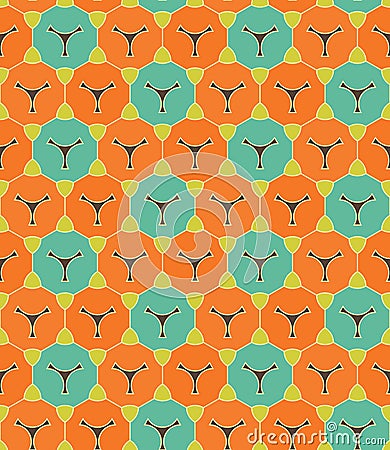 Vector modern seamless colorful geometry pattern, color orange blue, abstract Vector Illustration